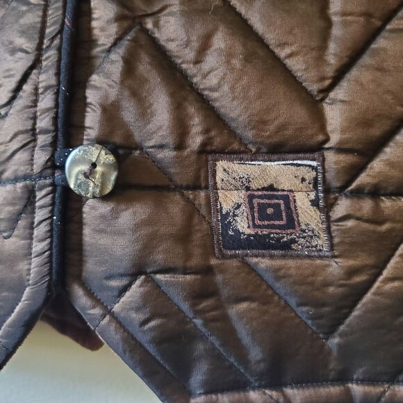 Papike Womens Brown Vest M Made In California Artisan Fabric Boho Funky Unique - Picture 2 of 9